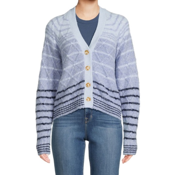 NWT Design 365 Blue Combo Cardi - Picture 1 of 10
